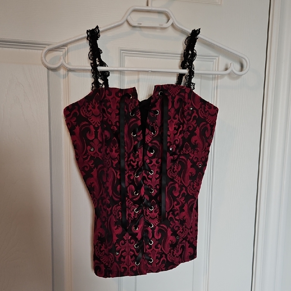 Le Chateau Y2K Red Corset Top